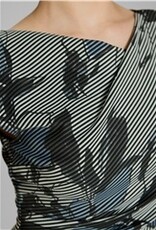 Swing Jurk Mouwloos Print Bloem Streep Timeless Blue