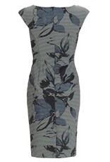 Swing Jurk Mouwloos Print Bloem Streep Timeless Blue