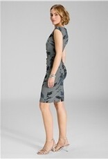 Swing Jurk Mouwloos Print Bloem Streep Timeless Blue
