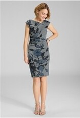 Swing Jurk Mouwloos Print Bloem Streep Timeless Blue
