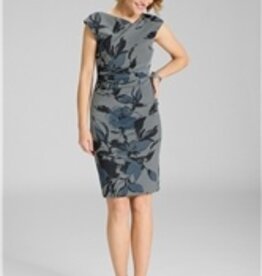 Swing Jurk Mouwloos Print Bloem Streep Timeless Blue