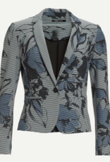 Swing Blazer Print Bloem Streep Timeless Blue