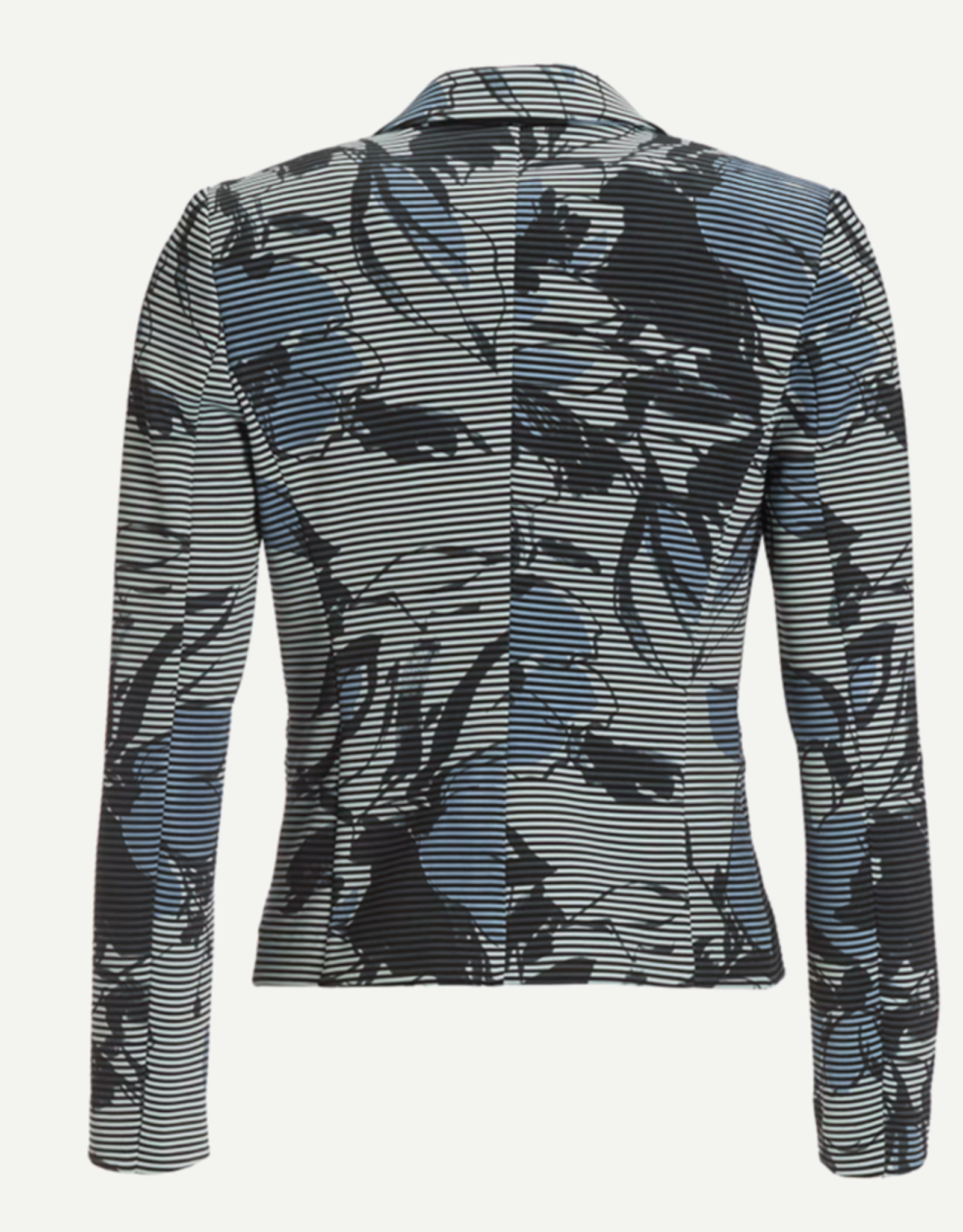 Swing Blazer Print Bloem Streep Timeless Blue