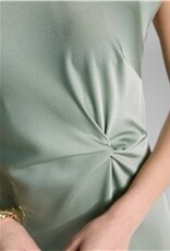 Swing Jurk Satijn Lang Kapmouw Pistachio Green