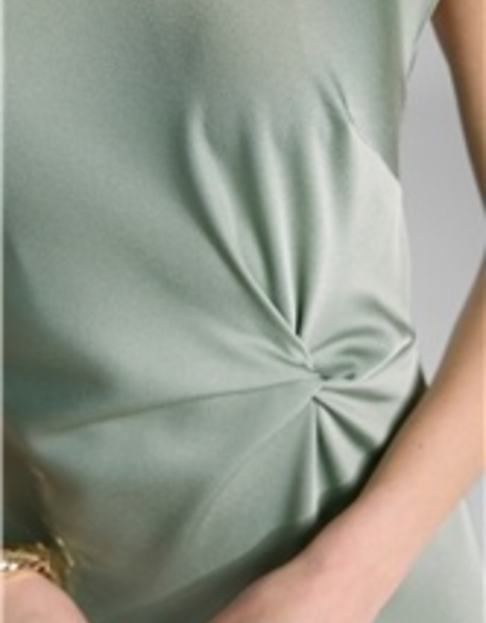Swing Jurk Satijn Lang Kapmouw Pistachio Green