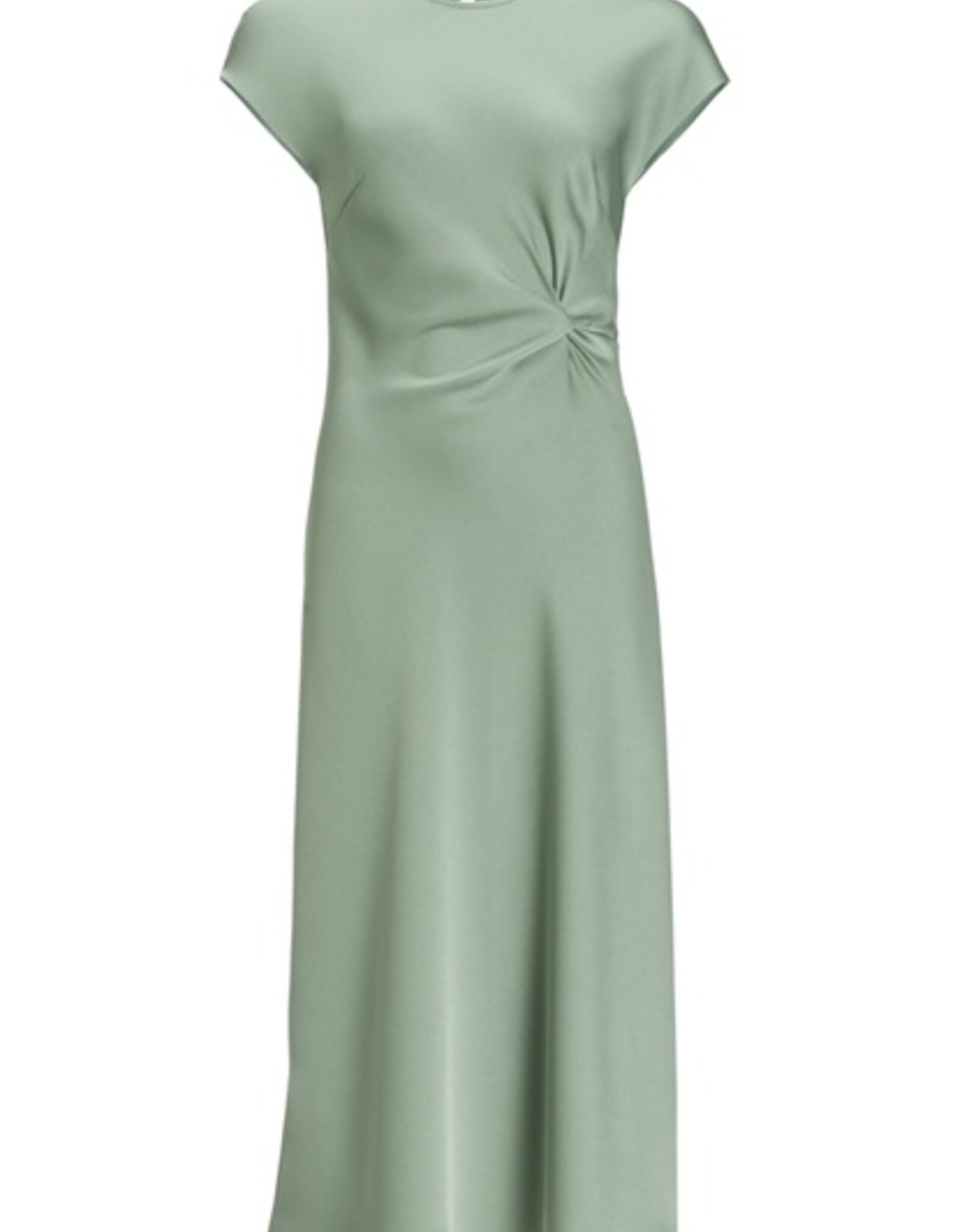 Swing Jurk Satijn Lang Kapmouw Pistachio Green