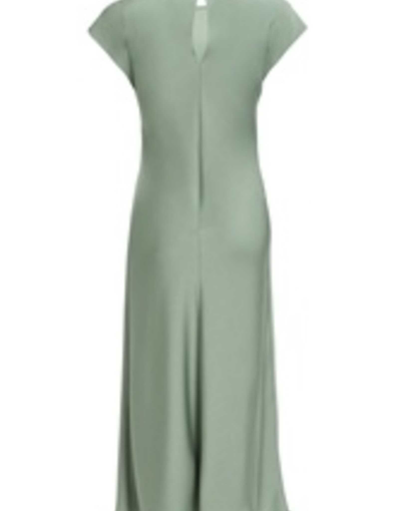 Swing Jurk Satijn Lang Kapmouw Pistachio Green