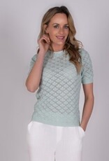 The Clothed Pullover Murcia Opengewerkt Korte Mouw Spray Mint