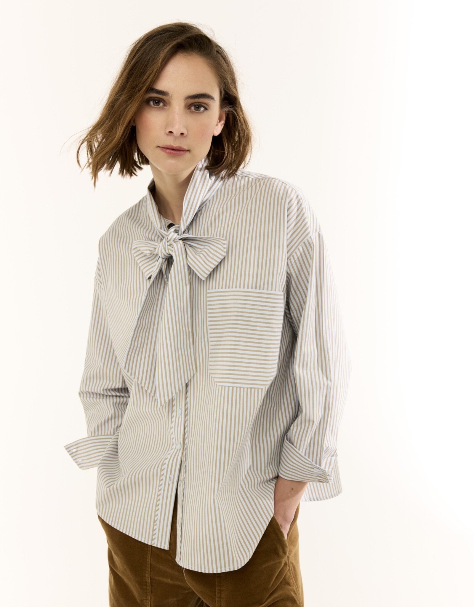 JcSophie Jody Blouse Blue/Brown Stripes