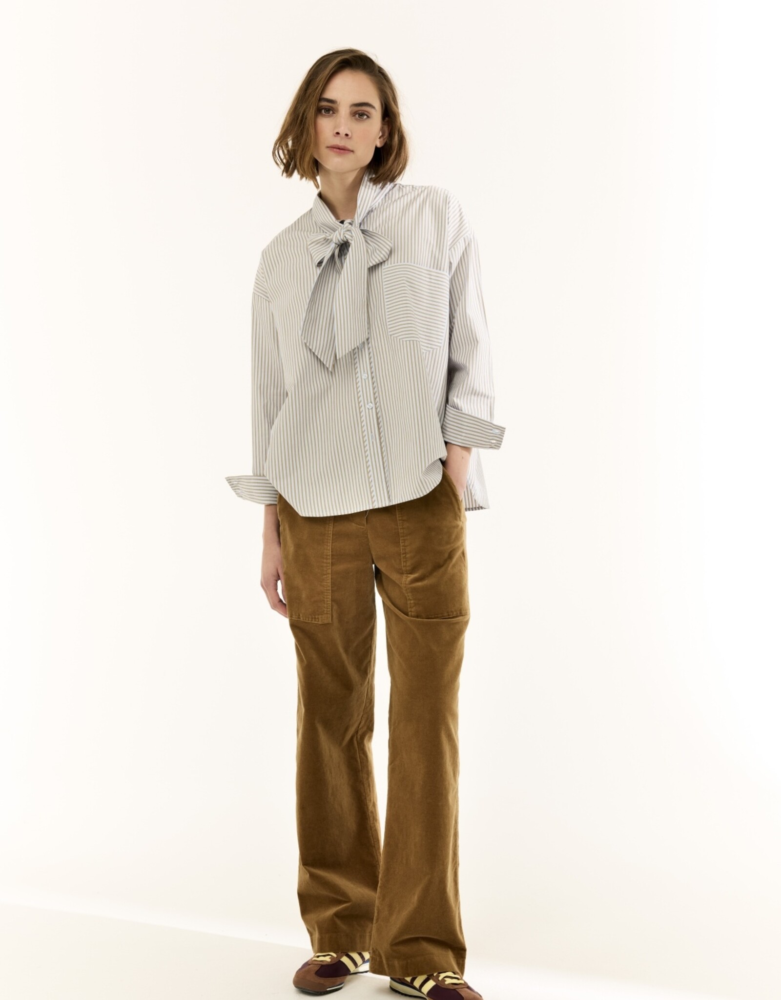 JcSophie Jody Blouse Blue/Brown Stripes