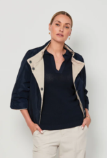 LaSalle Poncho Reversible Taupe/Navy