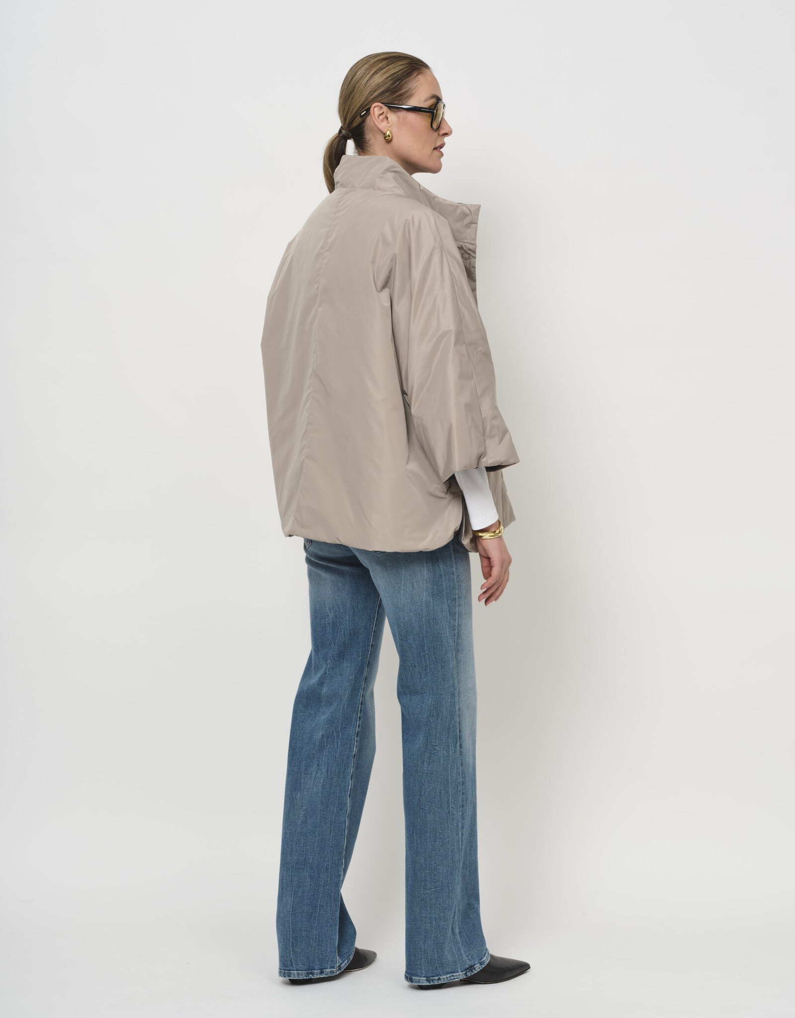 LaSalle Poncho Reversible Taupe/Navy