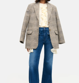 Cambio Aimee Patched Mid Sunny  Wide Leg Jeans