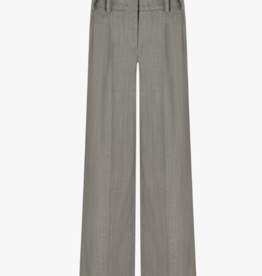 Cambio Pantalon Ashley Sepia Melange Wijde Bandplooi Broek