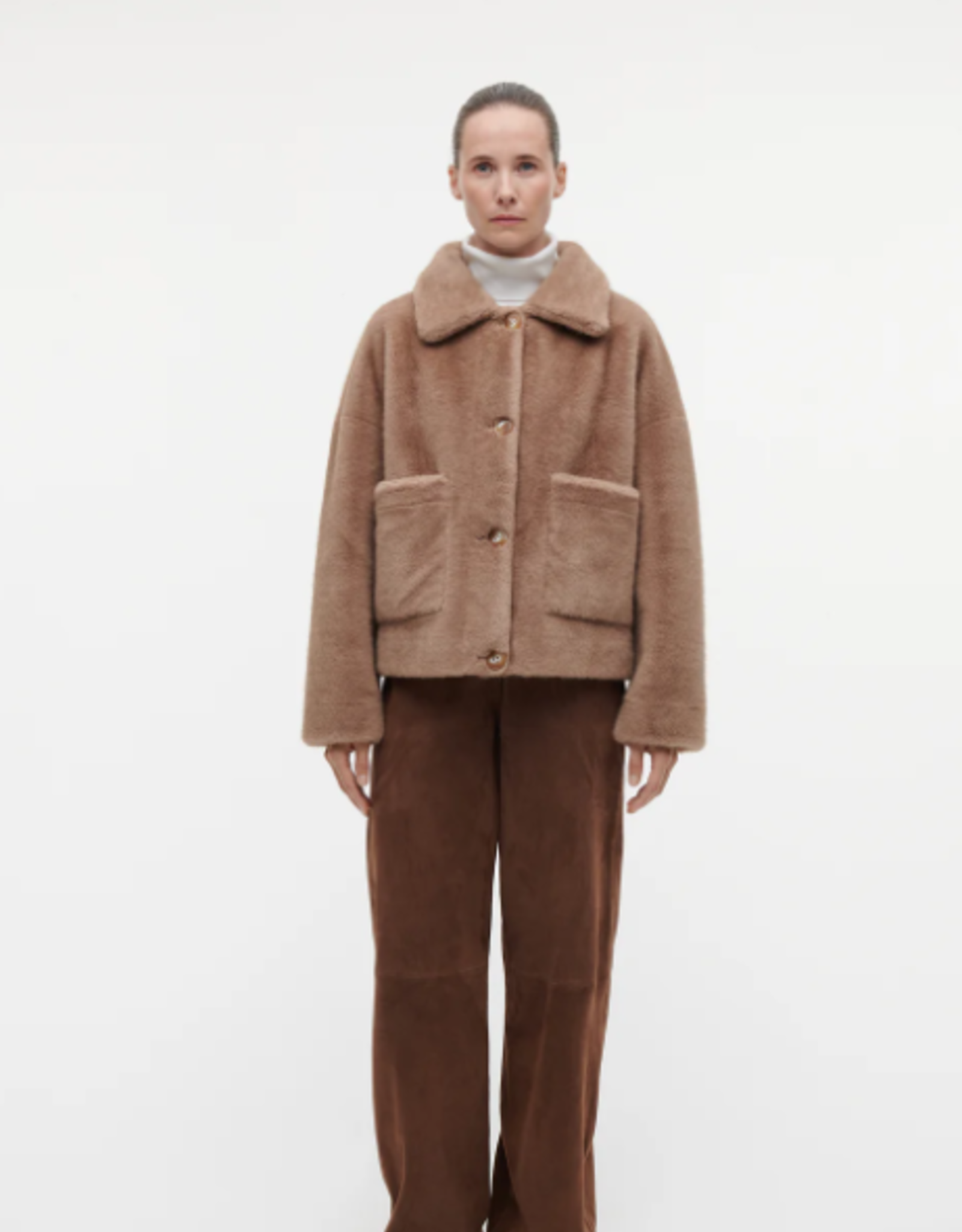 Studio AR Faje Faux Mink Camel