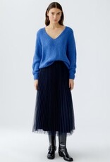 Oui Pleated Skirt  DK. Blue