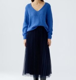 Oui Pleated Skirt  DK. Blue