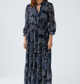 Oui Maxi Jurk Blue White