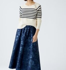 Oui Rok Marine Glans Jacquard Print