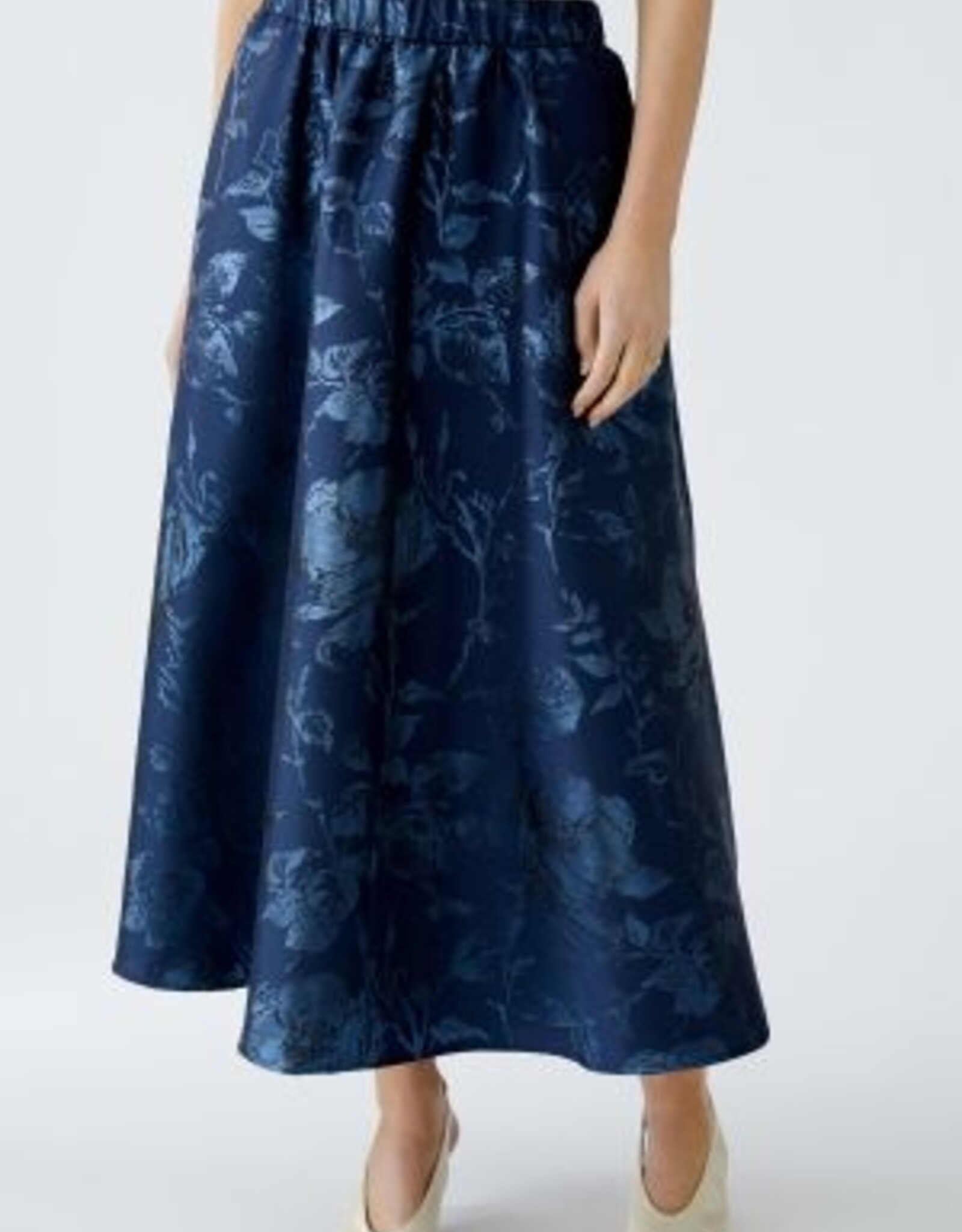 Oui Rok Marine Glans Jacquard Print