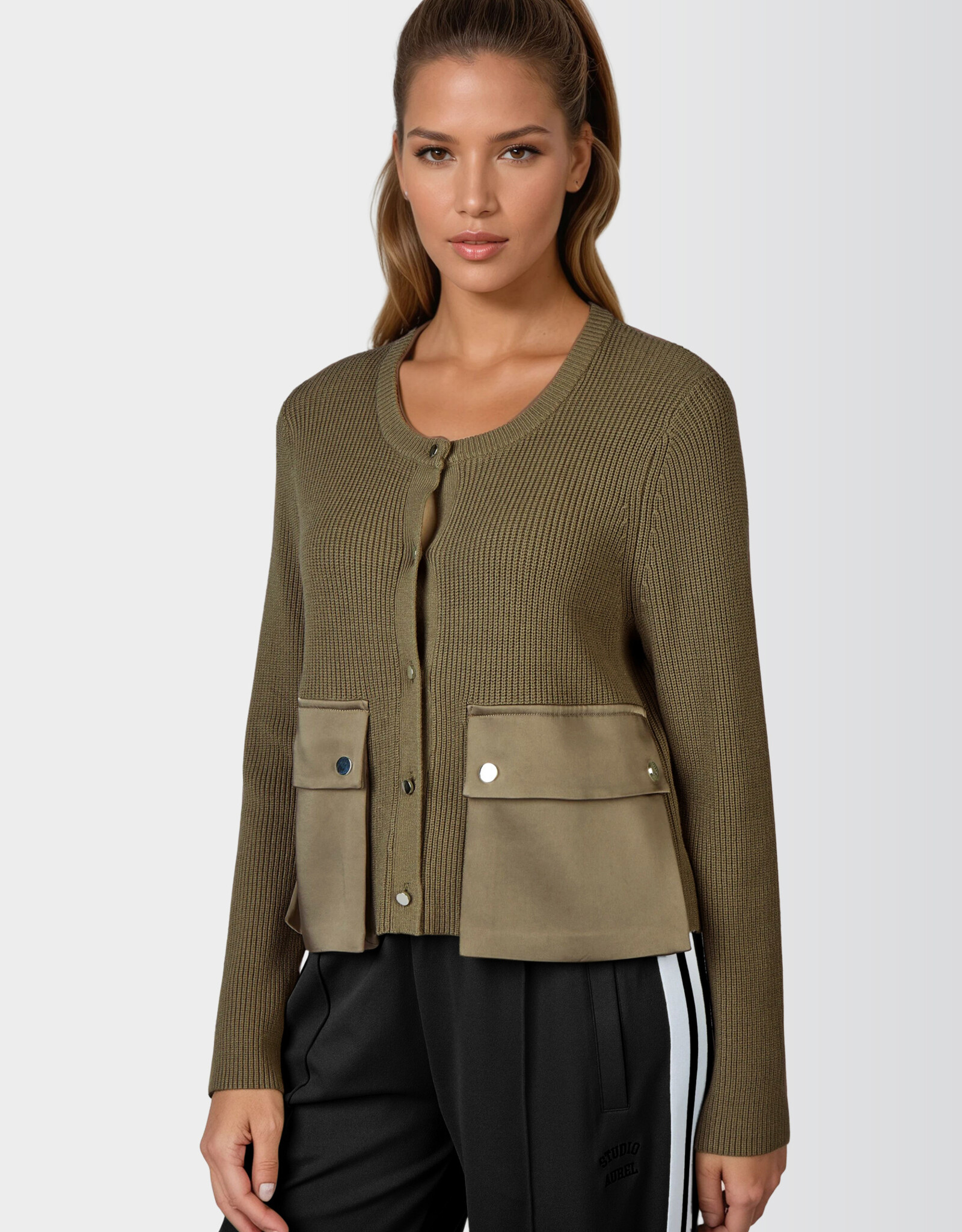 Marc Aurel Vest Khaki Met Satijnen Zak