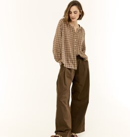JcSophie Pantalon Josette Wijde Pijp Bruin