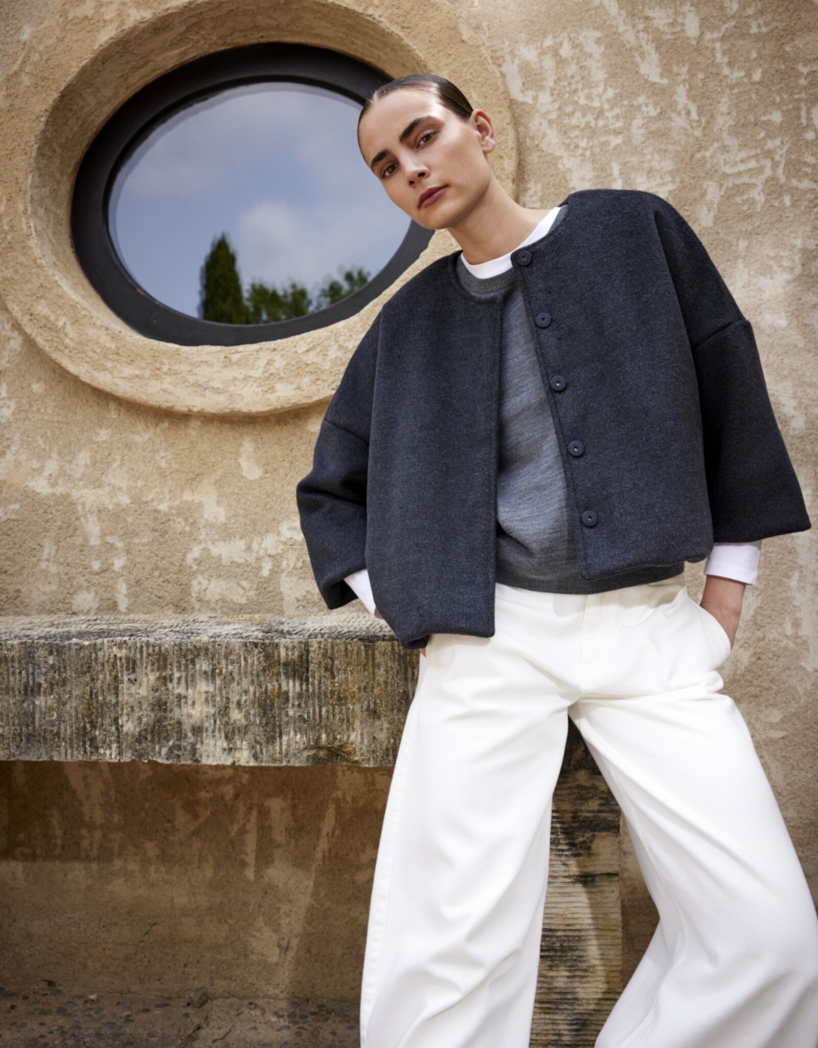 JcSophie Jasje Joaquine jacket R Hals 3/4 Mouw Anthractie