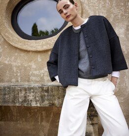 JcSophie Jasje Joaquine jacket R Hals 3/4 Mouw Anthractie