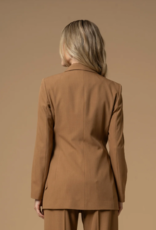 Kocca Blazer Giovita Camel Met Lurex Krijtsteep en Broche