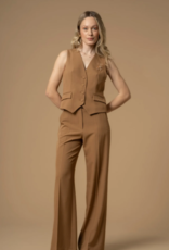 Kocca Pantalon Giliola Camel Met Krijtreep