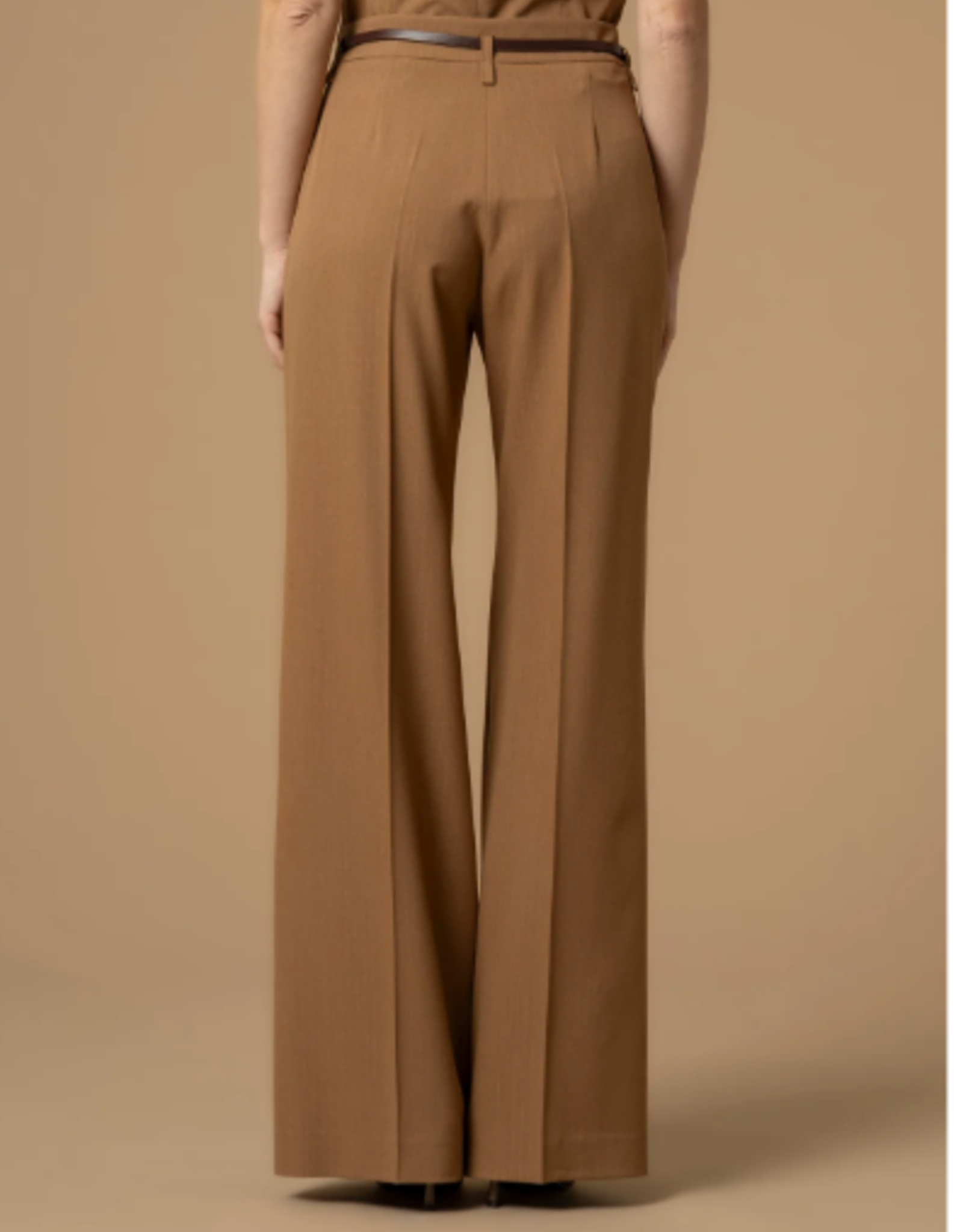 Kocca Pantalon Giliola Camel Met Krijtreep