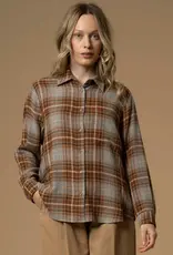Kocca Blouse Elya Ruit Grijs/cognac