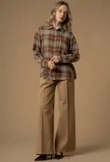 Kocca Blouse Elya Ruit Grijs/cognac