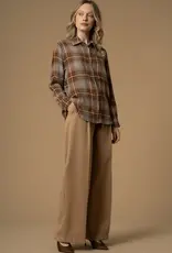 Kocca Blouse Elya Ruit Grijs/cognac