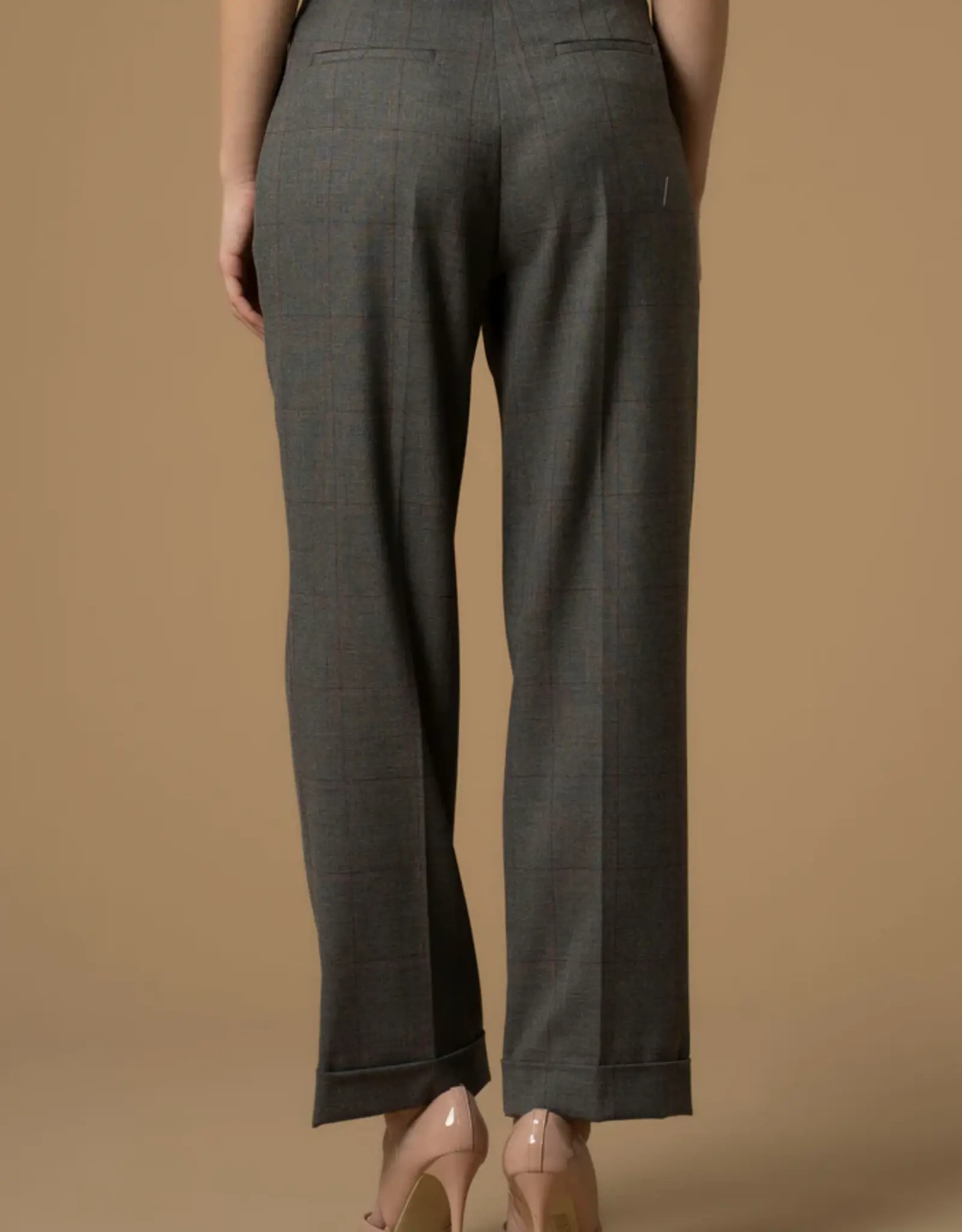 Kocca Pantalon Hattilas Ruit Grijs Bordeaux