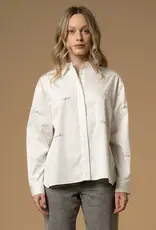 Kocca Blouse  Brandir Bianco Borduursel met zilveren pailletten