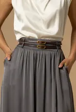 Kocca Skirt Anni Glans Satijn Grijs