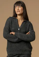 Kocca Pullover  Almerigo Polo Kraag Pailletjes Grijs Mellange