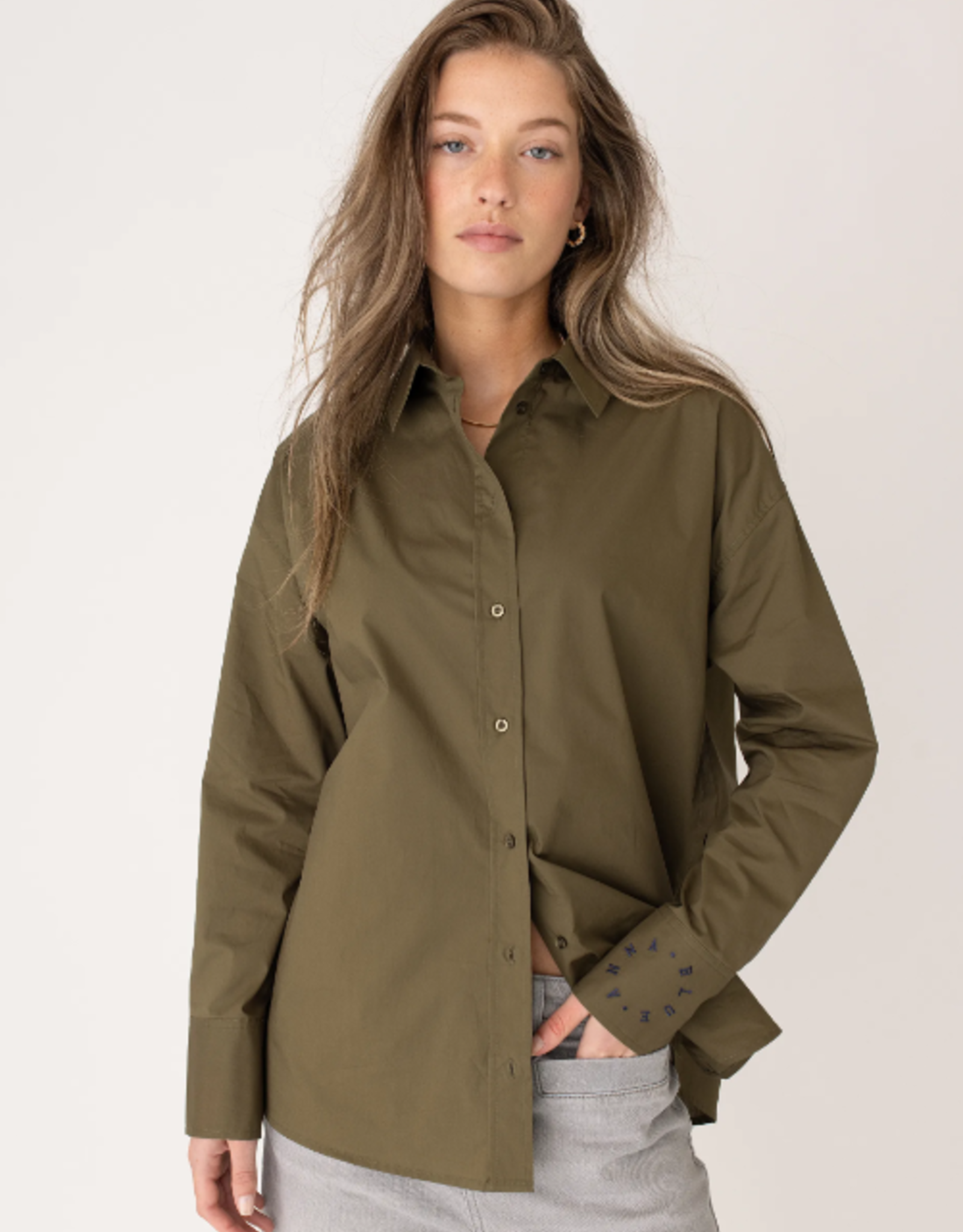 Anna Blue Blouse Sondra Olive Green