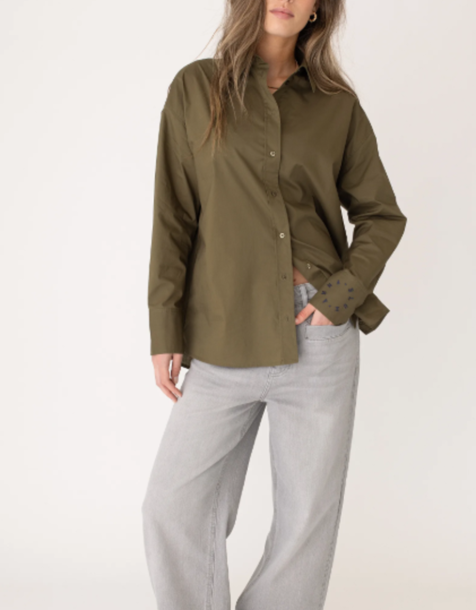 Anna Blue Blouse Sondra Olive Green