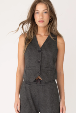 Anna Blue Gilet Vesty Antra Krijtstreep