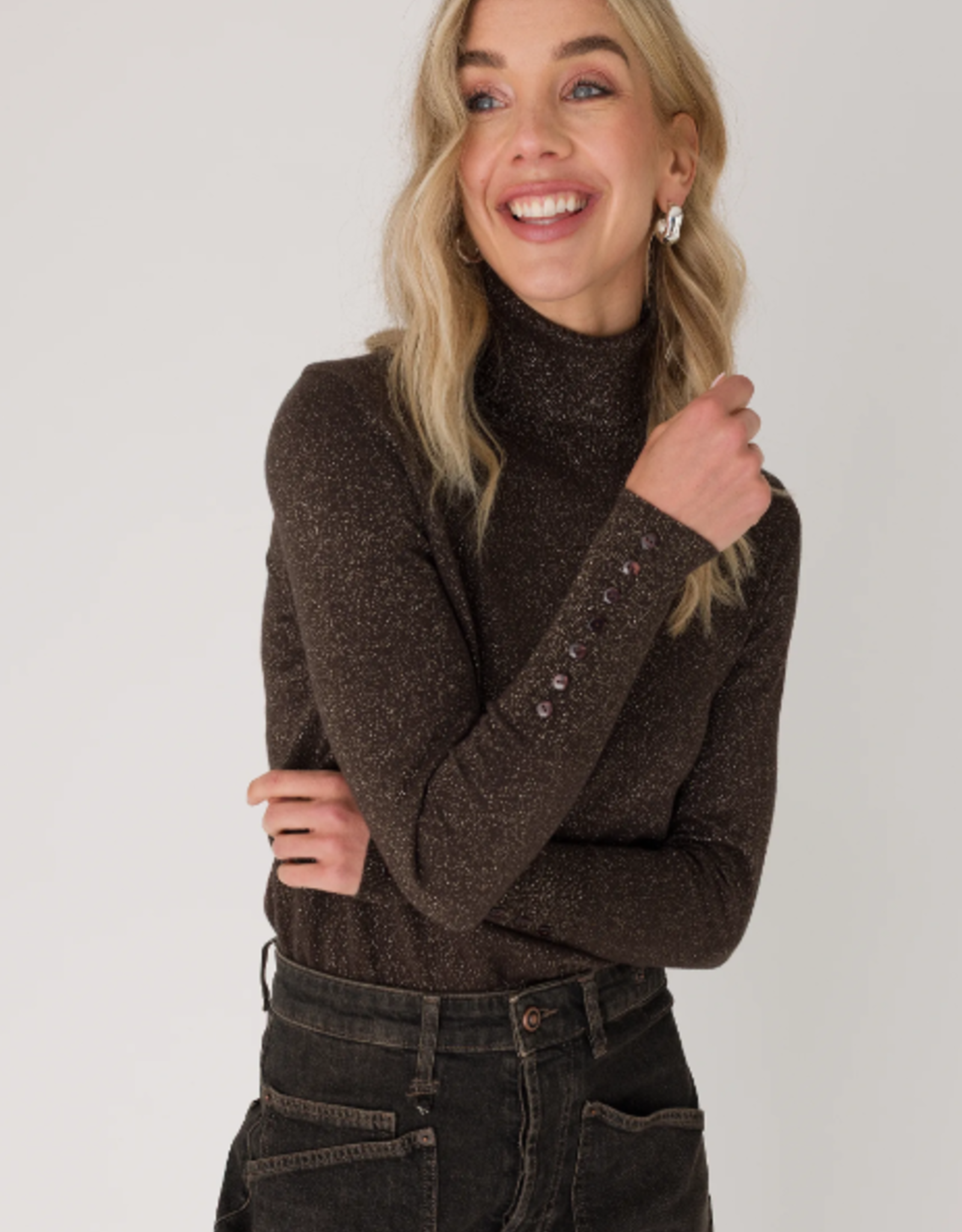 Emotions Pullover Roll.Neck IS Lurex Choco