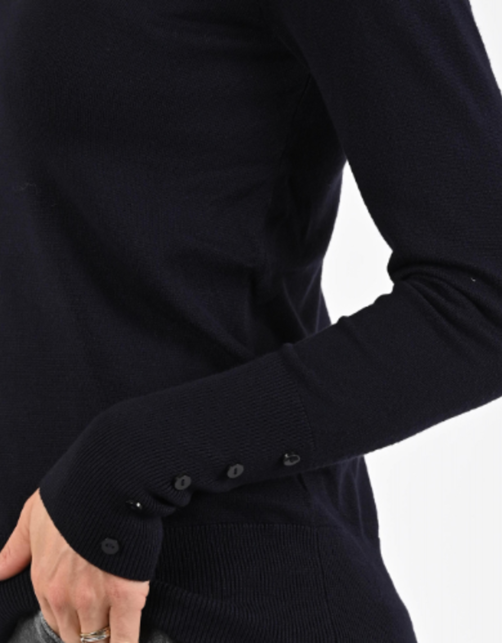 Emotions Pullover Coll. Neck Button LM Navy