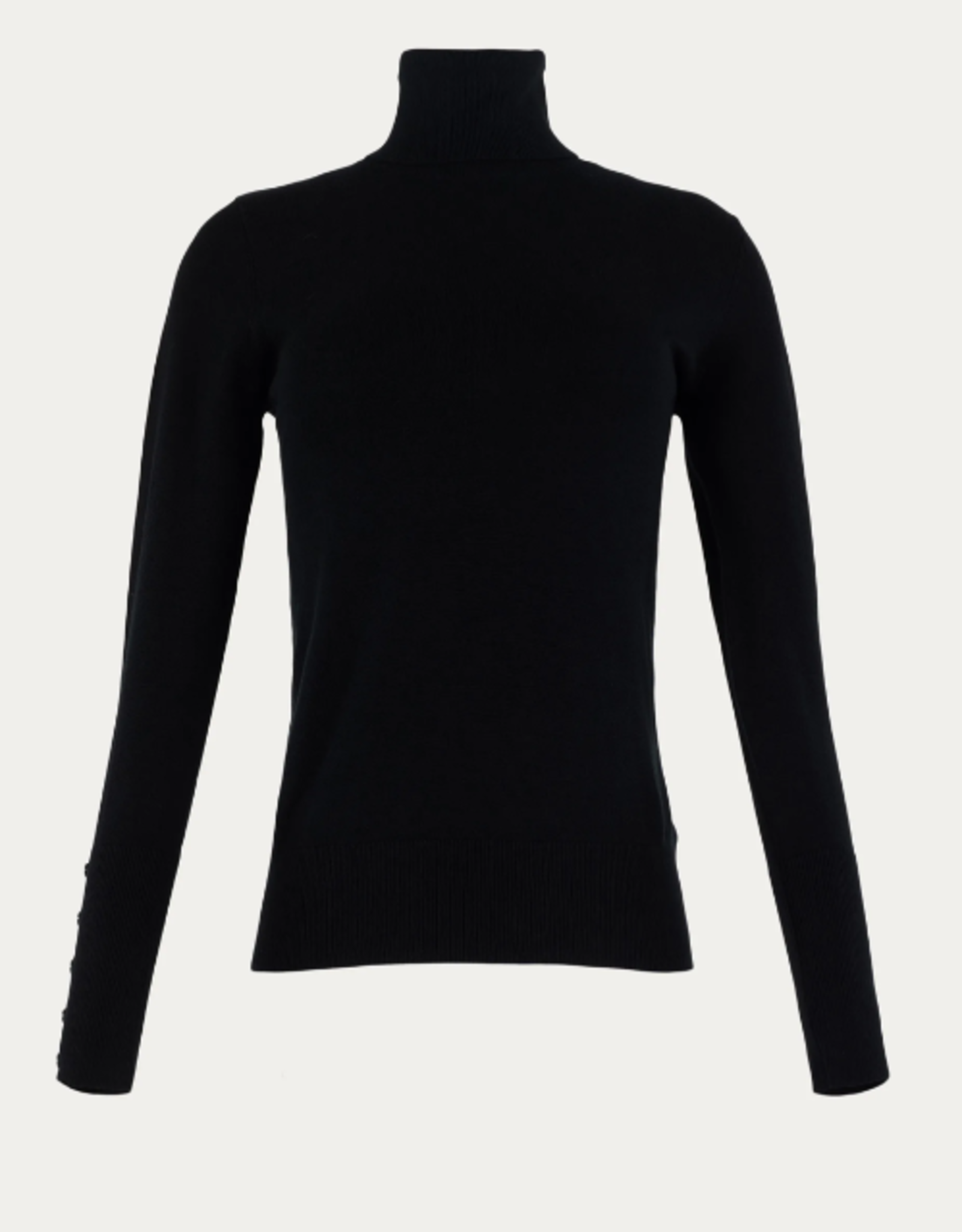 Emotions Pullover Coll. Neck Button LM Black