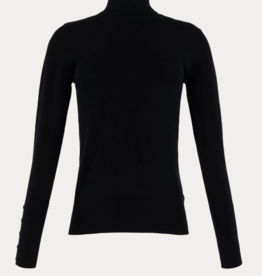 Emotions Pullover Coll. Neck Button LM Black