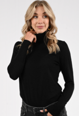 Emotions Pullover Coll. Neck Button LM Black