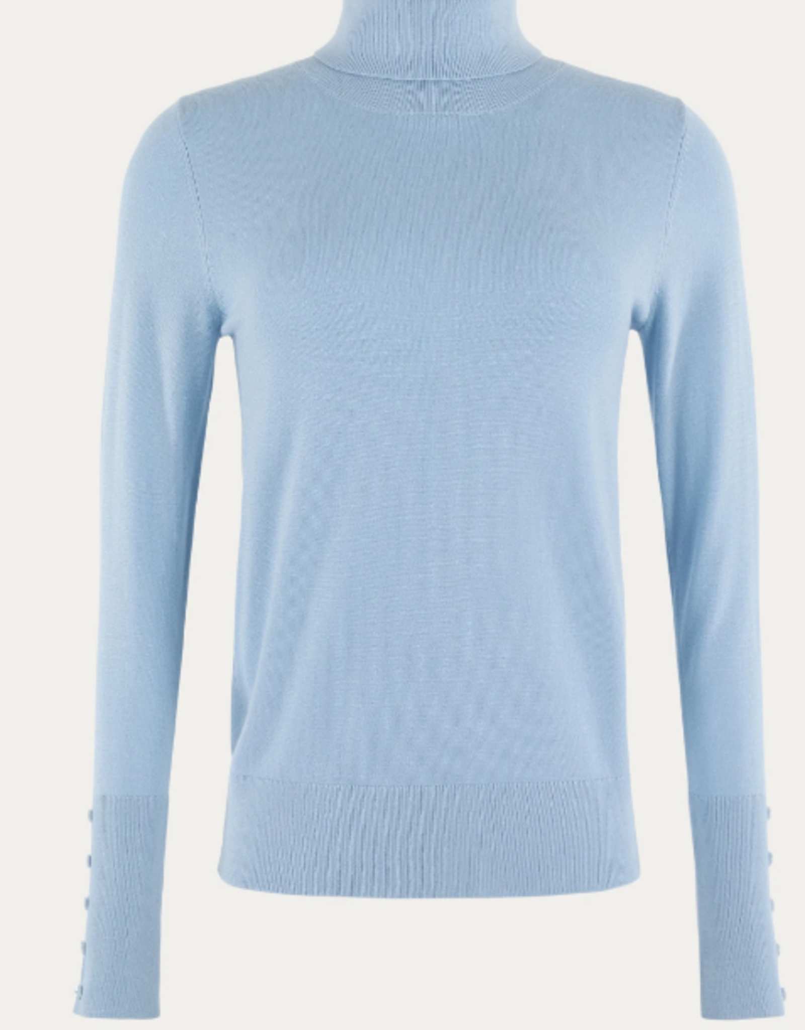Emotions Pullover Coll. Neck Button LM Ice Blue