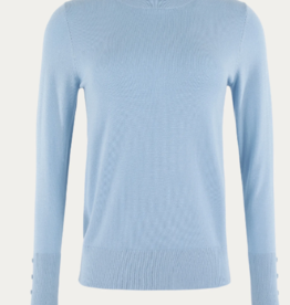 Emotions Pullover Coll. Neck Button LM Ice Blue