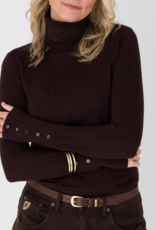 Emotions Pullover Coll. Neck Button LM Choco