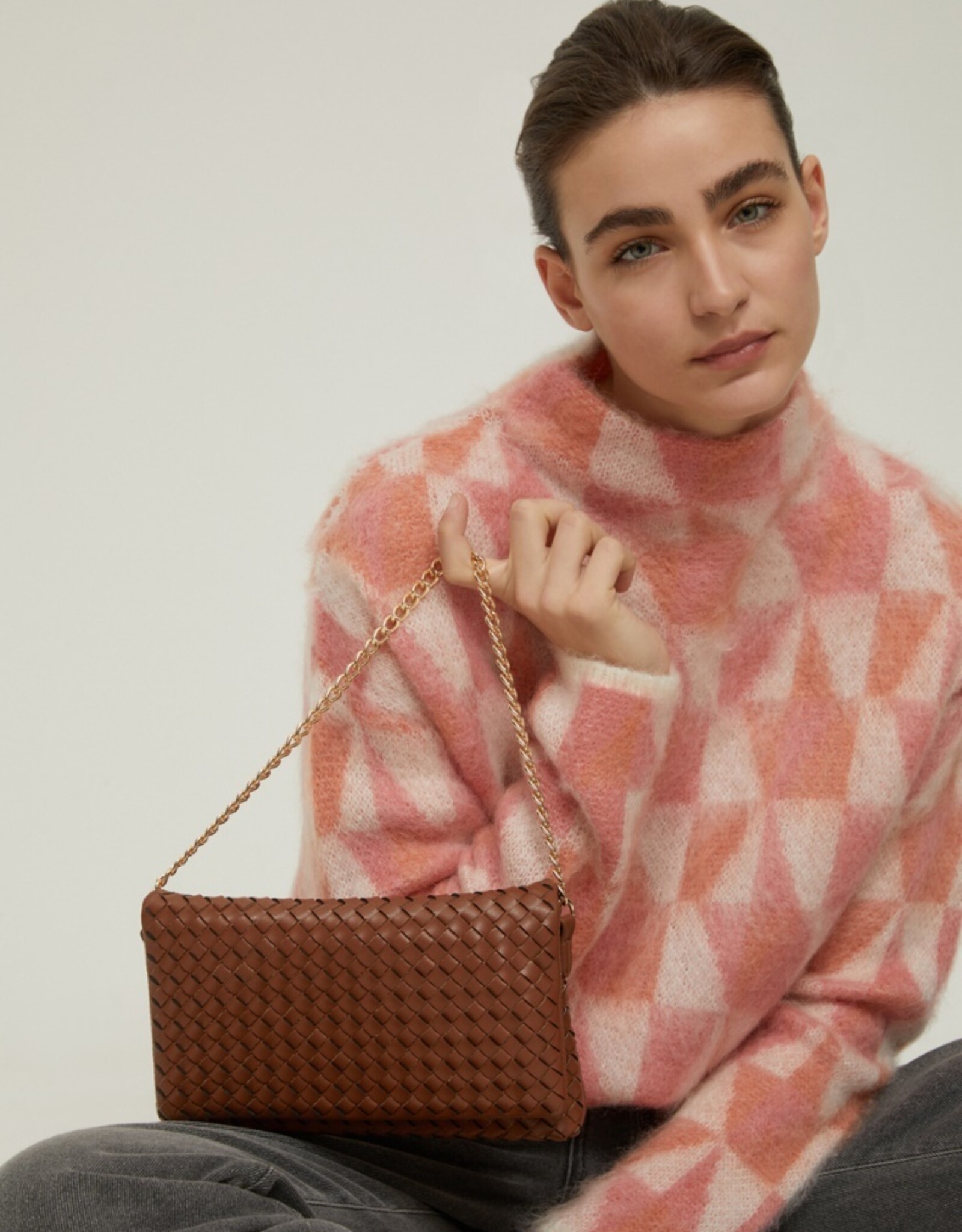 PENNYBLACK Gevlochten  Tas Model Fuxia Cognac
